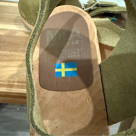 MIA Made in Europe Abba Mary Jane Swedish Clogs in Suede Olive- Size 40 - Picture 7 of 9